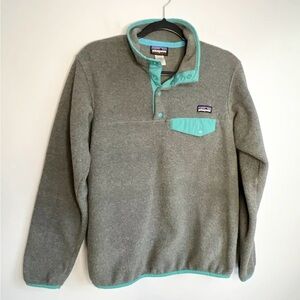 Patagonia Women’s Small • Synchilla Snap-T Fleece Pullover Gray And Blue